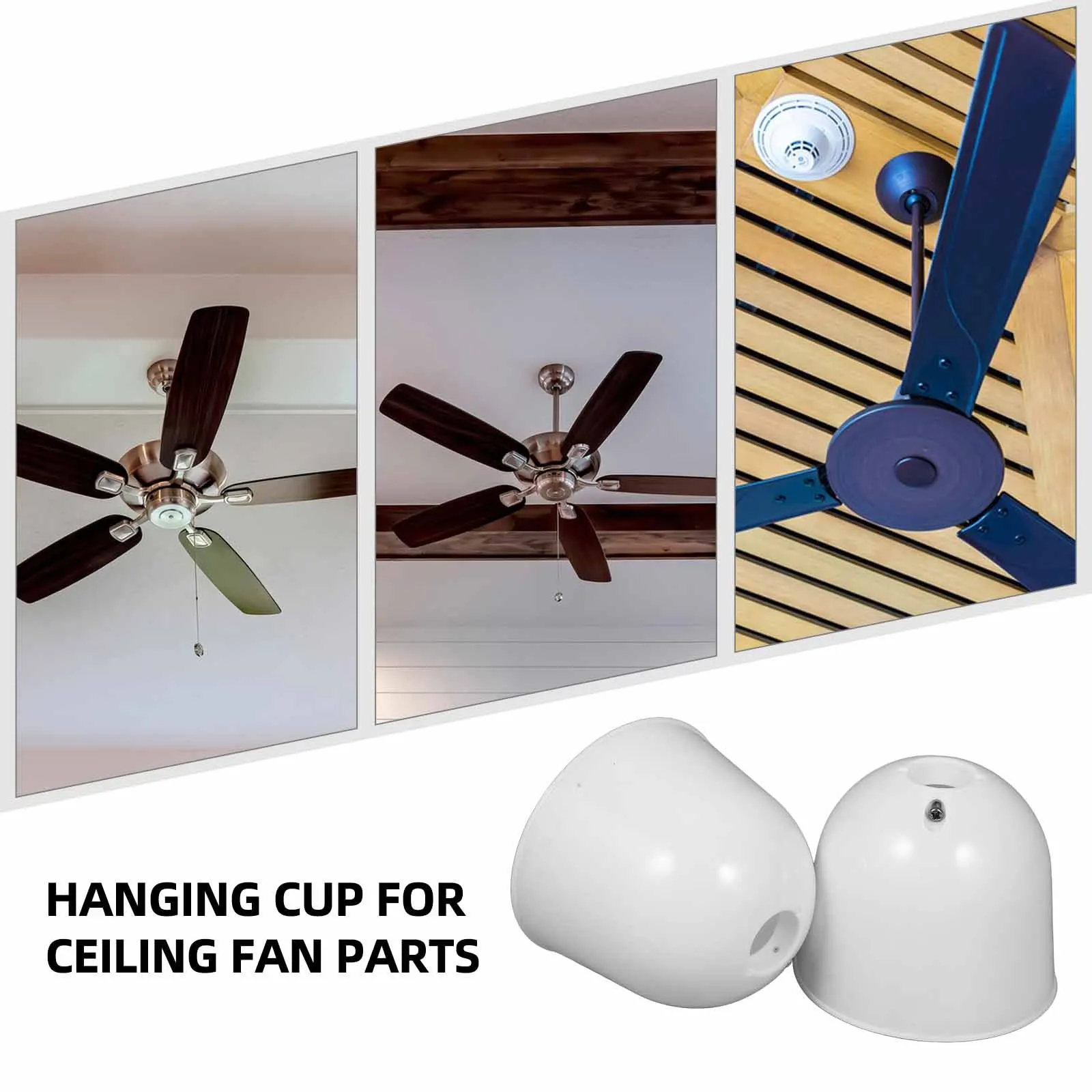 

2Pcs Ceiling Fan Accessories Plastic Fan Canopy Dust Covers Protector Replacement Caps Compact Size Dirt Prevention Easy