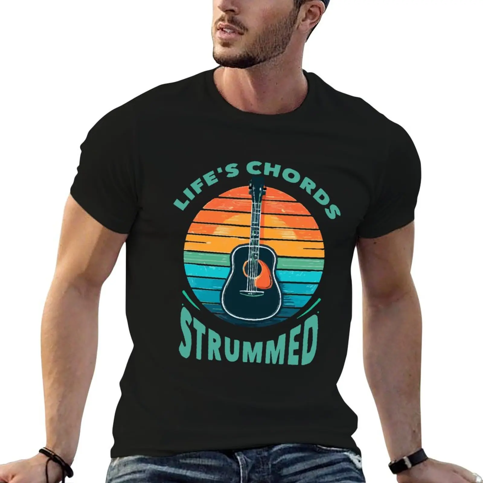 

Life's chords strummed T-Shirt t shirt personalised man graphic t shirt T-Shirt