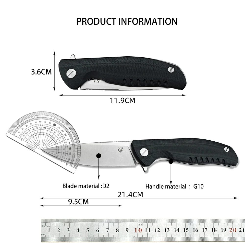 High Hardnes Outdoor Hunting Folding Knife Excellent G10 Handle Survival Camping Cutting Tool Fishing EDC Rescue Knife