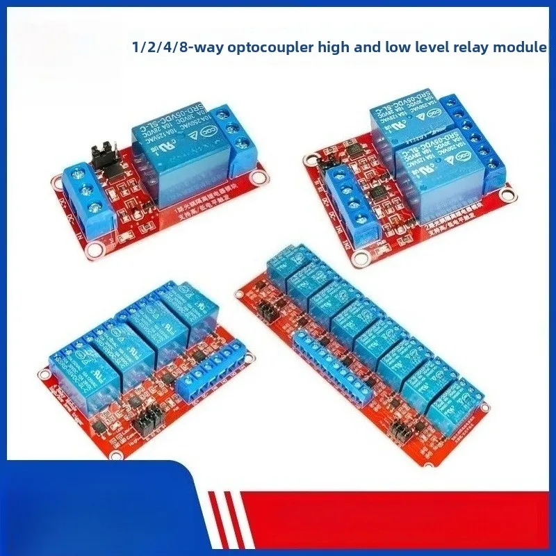 1/2/4/8 Channel with Optocoupler Isolation Relay Module, High and Low Level 5v12v24v Microcontroller Development Board