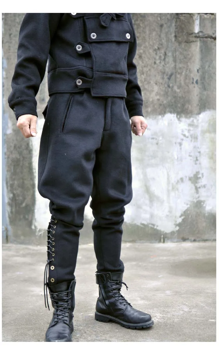 

Black riding pants, woolen woolen riding pants, couple casual pants, slimming and warm, slim fitting leggings, trendy