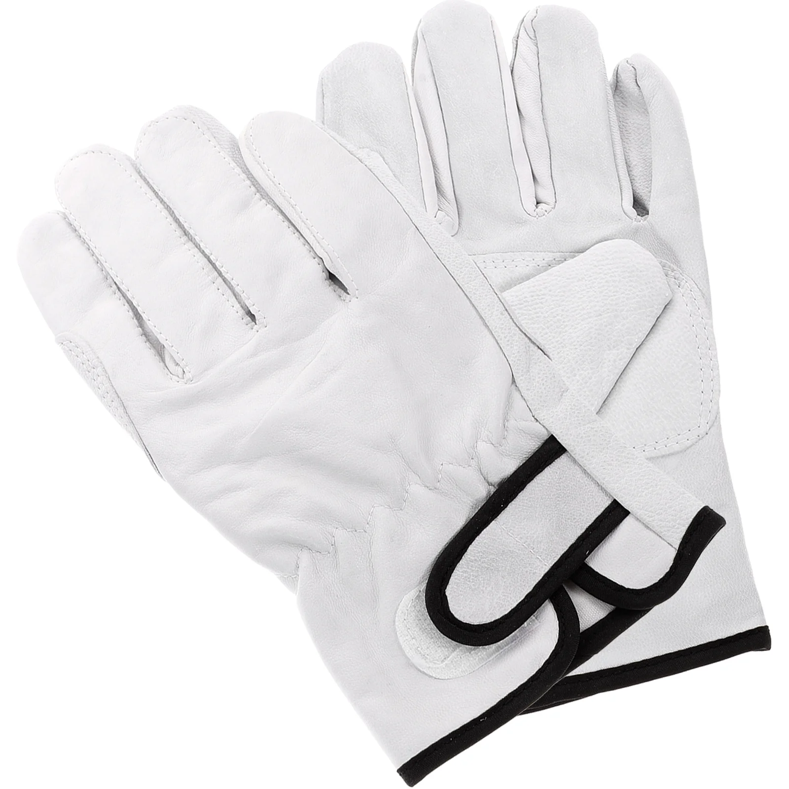 

1 Pair Short Heat Resistant Welding Gloves Fireproof Adjustable Hook Loop Sleeve Cotton Lining Stove Oven Microwave