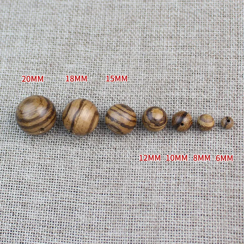 1pack Natural Black/Red Sandalwood Wood Round Beads 6-20mm Multi Size Bracelets Necklace Wooden Ball Bead Spacers DIY Jewelrys