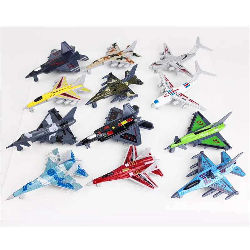 10 センチメートル戦闘機モデル 6 個航空機セットミニ合金 + PVC 軍用