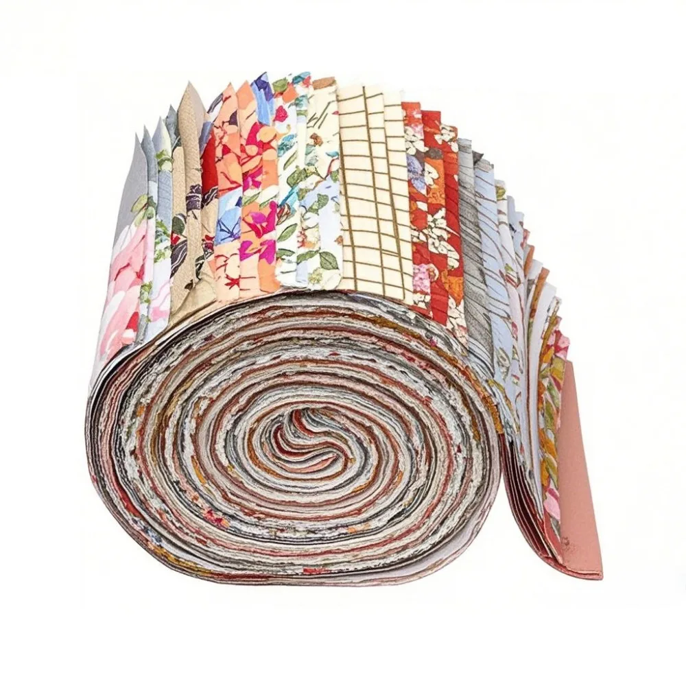 

42 Sheets Creative Precuts Fabric Jelly Rolls Vintage Floral Colorful Patchwork Fabrics Mixed Color Series Cotton