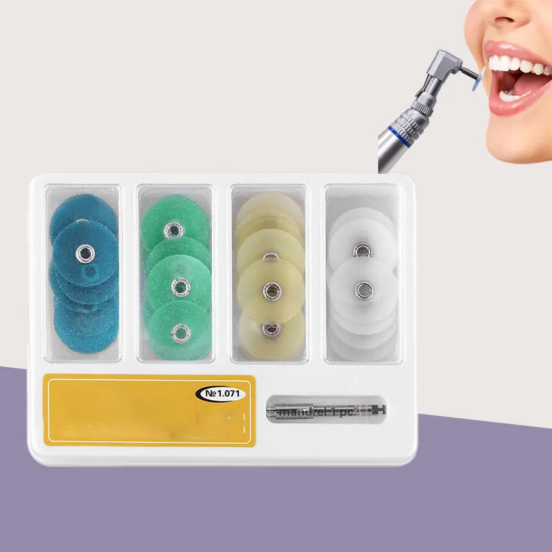 

Dental Polishing Discs Polimento Discs Gross Reduction Contouring Mandrel Stripes Set Teeth Whitening Dental Materials 4 Color