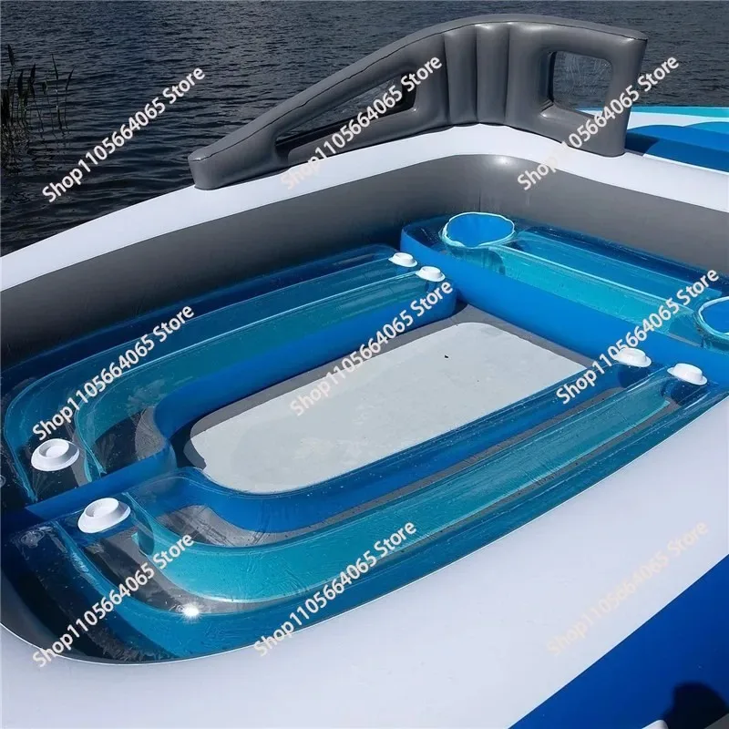 Cama Flotante Inflable de PVC para 4-6 Personas, Cortable, Flotante para Varias Personas