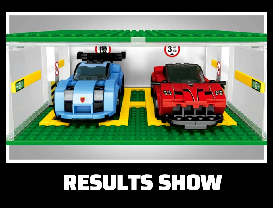 SEMBO BLOCK Rennfahrzeug-Garage Bausteine MOC Supersportwagen-Parkplatz Auto-Aufbewahrungsbox Bausteine Spielzeugauto Geburtstags-/Festtagsgeschenk – Detail 8