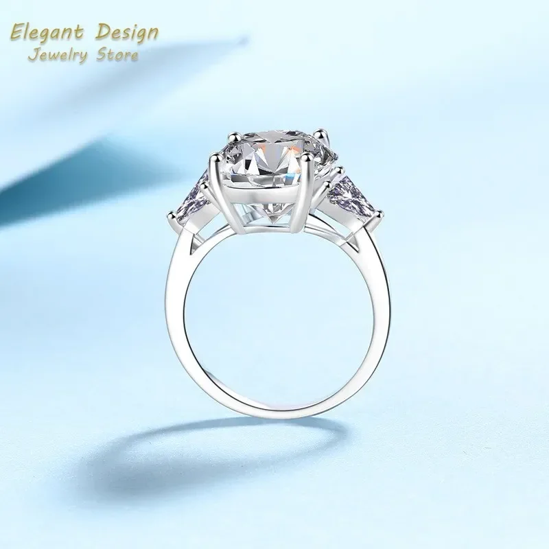 Extra Large Moissanite 9 Carat Ring for Women Egg Shaped Triangle Diamond Elegant Luxurious Exquisite Platinum Pt950 Rings Gifts