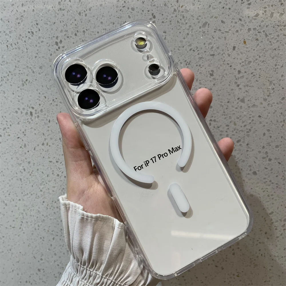 فاخر شفاف قوي المغناطيسي قذيفة آيفون 17 برو 17 الهواء 16 15 برو ماكس شحن لاسلكي الوفير مجموعة هدايا عالمية #5