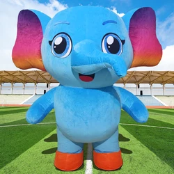 2m/2.6m Realistic Inflatable Elephant Mascot Costume Adult Walking Blow Up Suit for Entertainment Funny Animal Carnival Cosplay