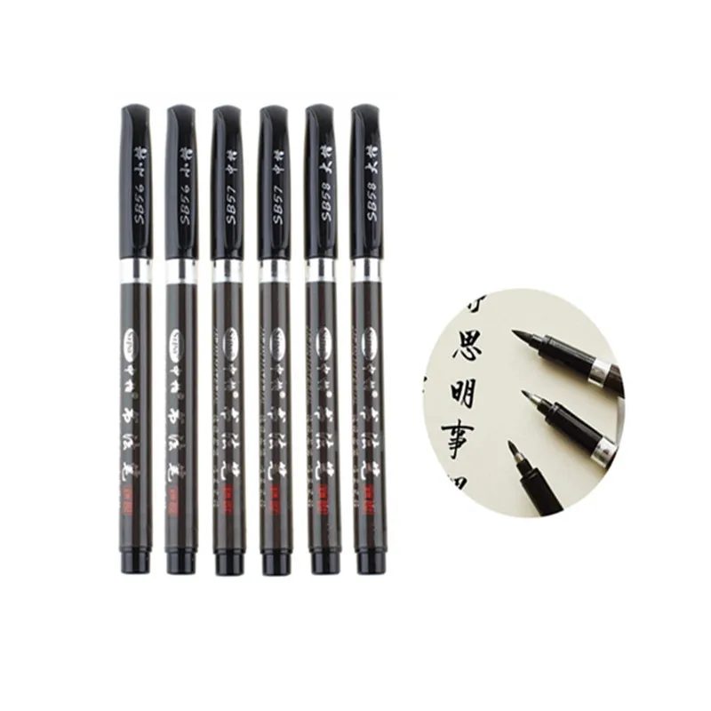 3 pcs/lot Multifunction Brush Pen Calligraphy Pen Markers Art Writing Office School Supplies Stationery Student Free Shipping