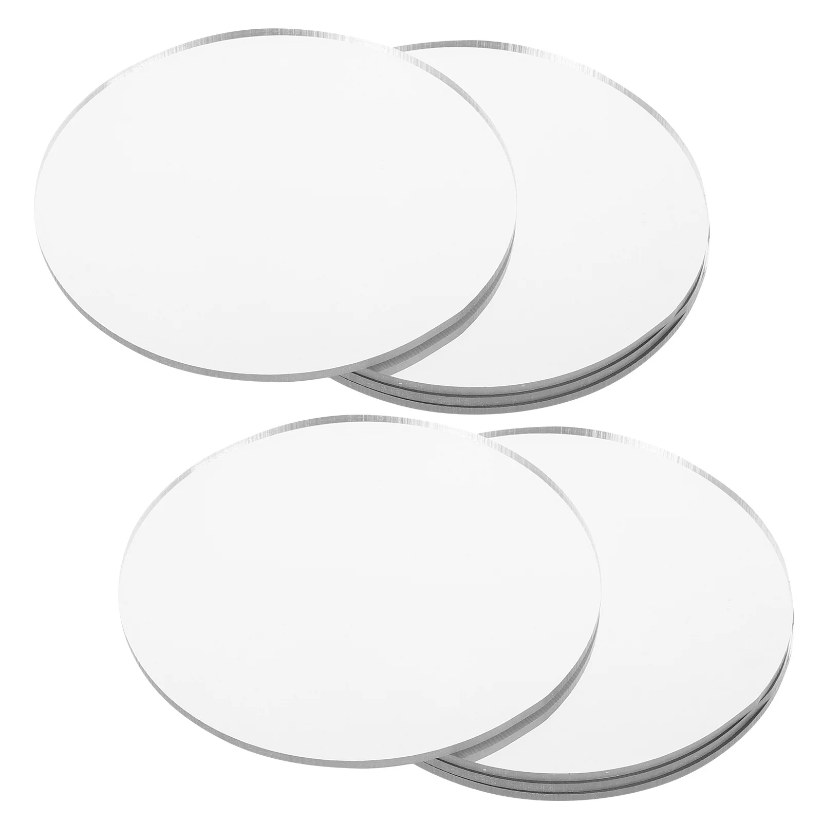 8 pçs folhas redondas 10cm pequenos espelhos acrílicos para diy artesanato maquiagem substituição claro leve viagem vaidade espelho peças