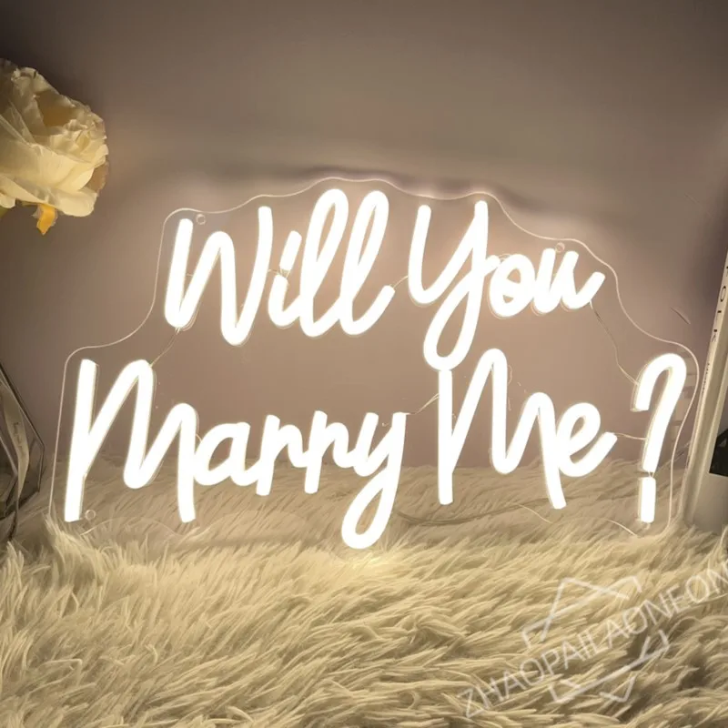 Will You Marry Me Neon Led Sign Wedding Supplies Wedding Party Decor Bedroom Decoration Room Neon Lights Wall Decor Neon Sign