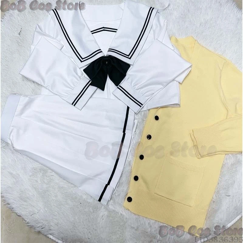 MIYUKI Muko Aoi Anime You and ME and Her: A Love Story Cosplay Costume Shirt Skirt Sweater Girl JK School Uniform Christmas Set