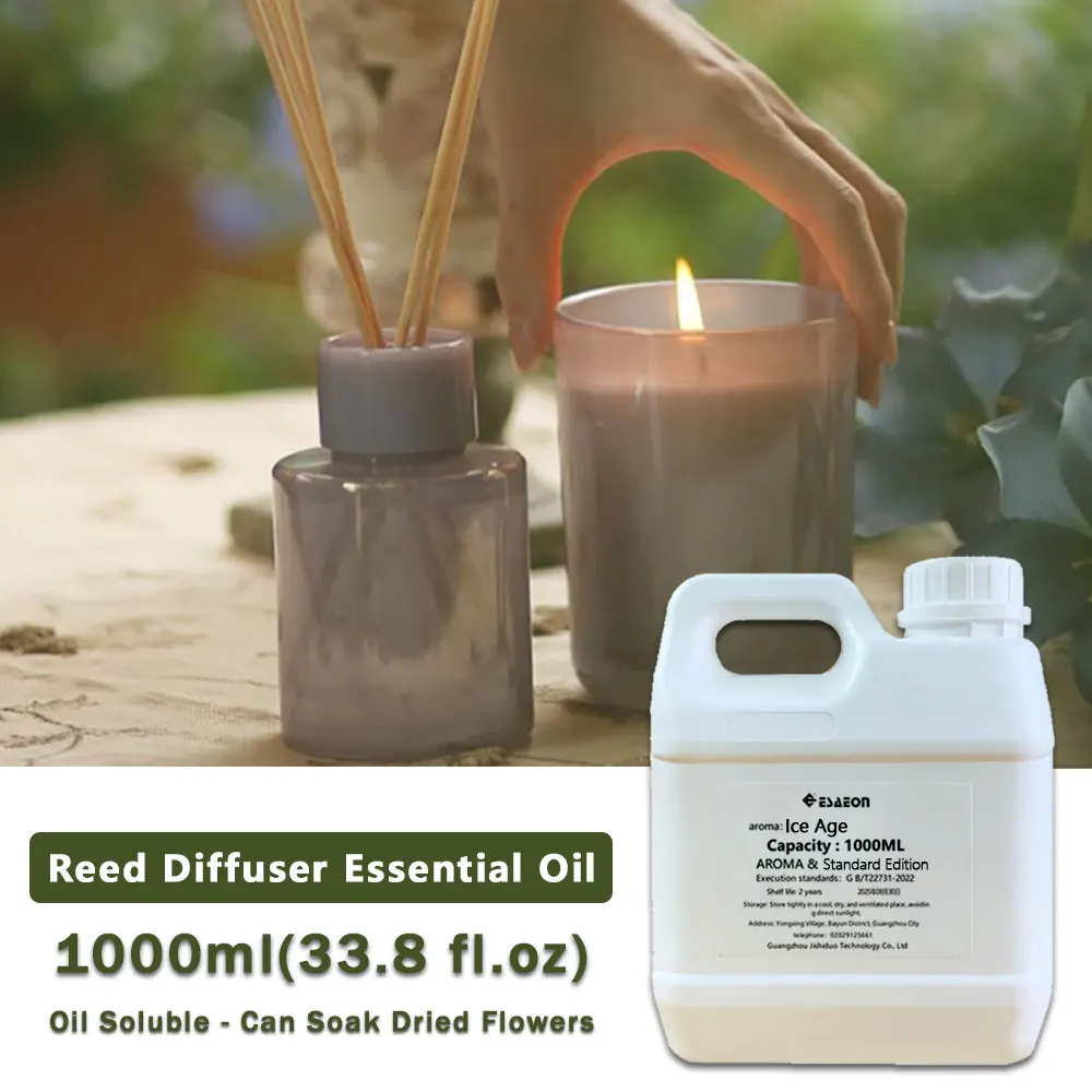 ESAEON 1000ml (33.8 fl.oz) Gardenia Flower/Ice Age Essential Oils - For Hotel/Club/Toilet Reed Diffuser & Fireless Aromatherapy