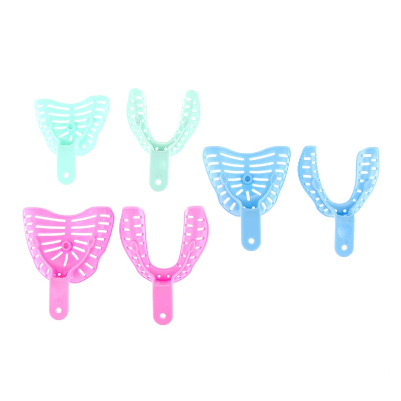 1 Pairs Disposable Plastic Dental Impression Trays Adult And Children Colorful Teeth Holder Kit Dental Central Supply Material