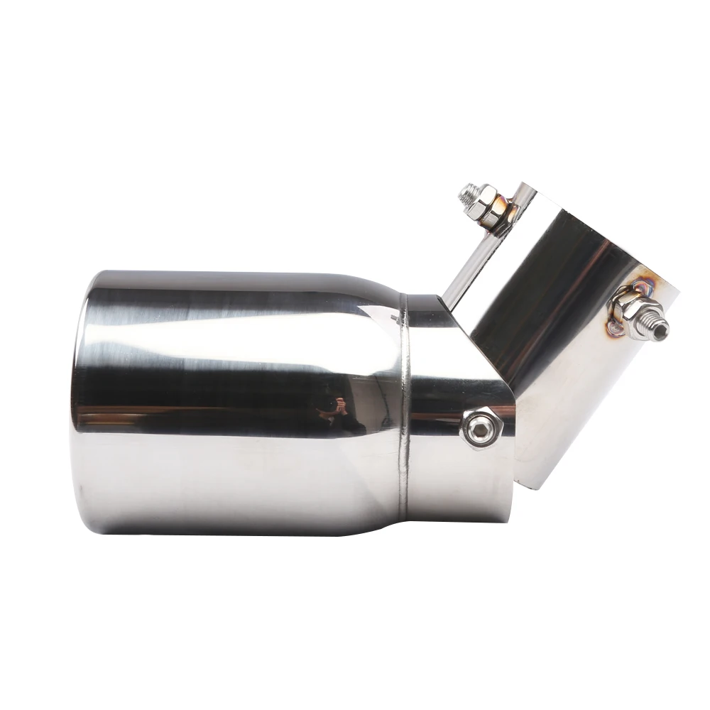 RVS Uitlaat Tip 63mm/3.5 "89mm Verstelbare Universele Fit voor Auto SUV Enkele Rolrand Uitlaatpijp Tip met Bolt-On - afbeelding 1