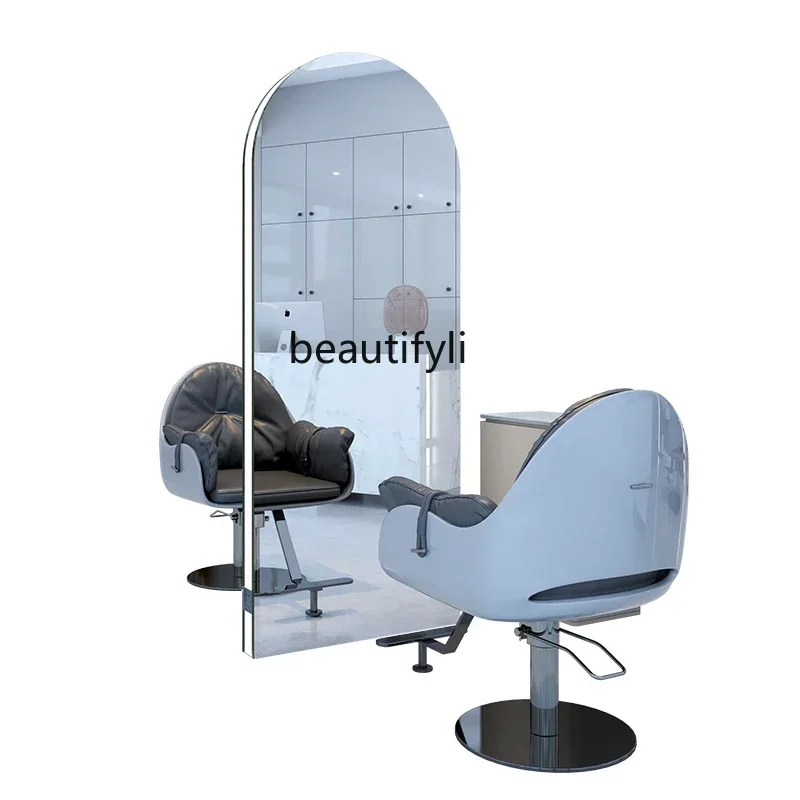 

Hair salon mirror table with light haircut hair single and double-sided floor perm and dye mirror tide