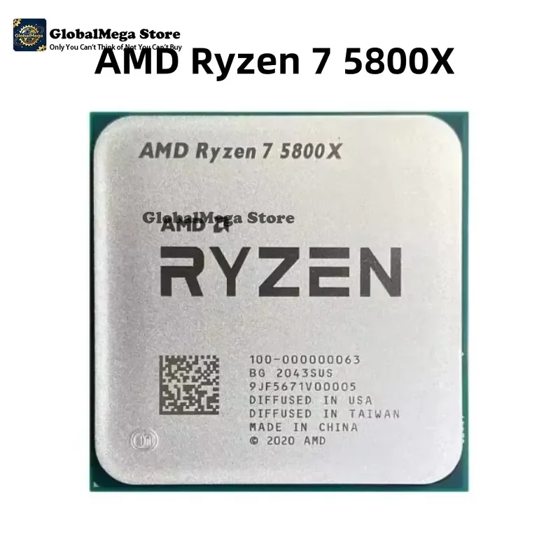 AMD Ryzen 7 5800X R7 5800X Desktop Processor 3.8 GHz 8-Cores 16-Threads AM4 Socket CPU Up to 4.7 GHz 3200 MT/s DDR4 7nm L3=