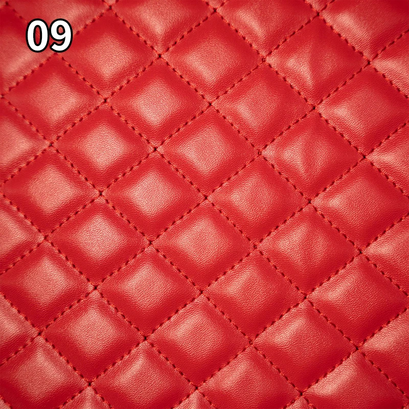 100x135cm Thick Sponge Quilted Embossed Grid PU Leather Fabric Car Floor Cushion Sofa Pillow Bag DIY Artificial Leather Material