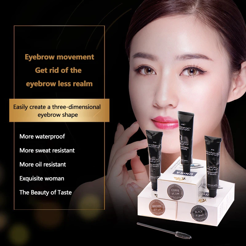 Eyelash Eyebrow Dye Tint Kit Fast Tint Brow Dye Gel ครีมทาคิ้วสีดํา/สีน้ําตาล/กาแฟ Brow Enhancers มาสคาร่าแต่งหน้าเครื่องมือ