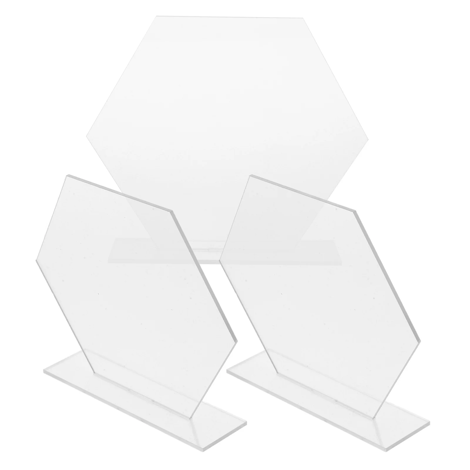 

3 Sets Acrylic Hexagonal Table Wedding Blank Seating Place Cards Reception Decor Banquet Party Supplies Standing Number Seat