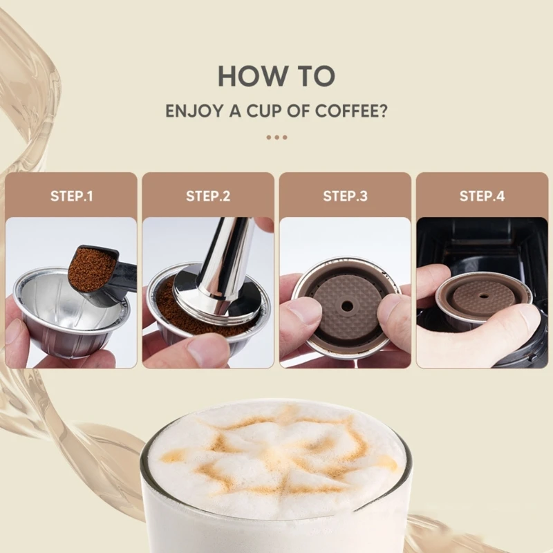 2PCS再利用可能なコーヒーカプセル空のポッドフィルターカップマシンコーヒー