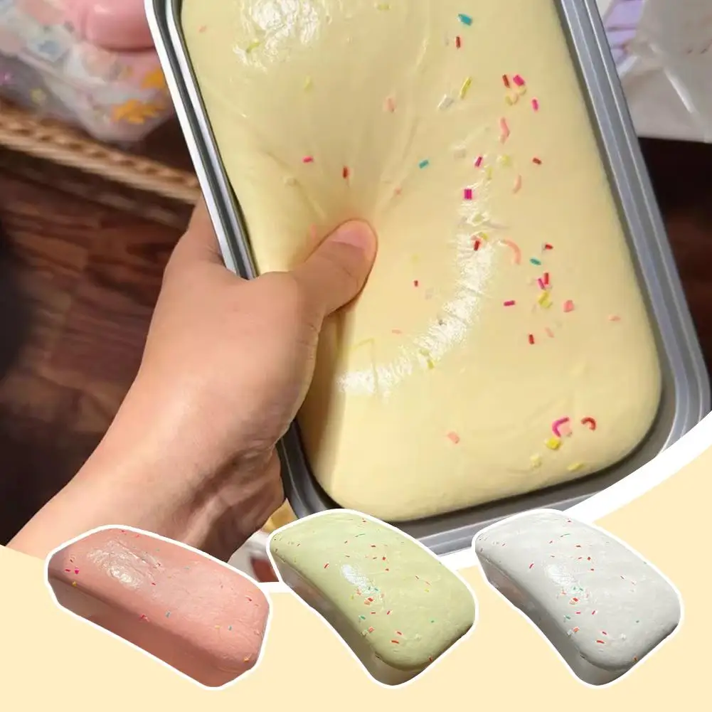 Solid Slime Soft Toy Slow Rise Sticky Rebound Box Cake Cream Anti Butter Stress Simulation Toy Bread Ice Cheese Squeeze S9V4