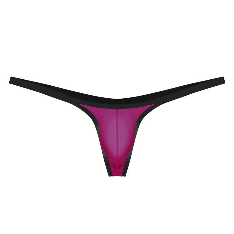 

Men's Thongs String Homme Ice Silk Low Waist Jockstrap Thin Belt Tight Underwear U Convex Pouch Lingerie Underpants T-Back