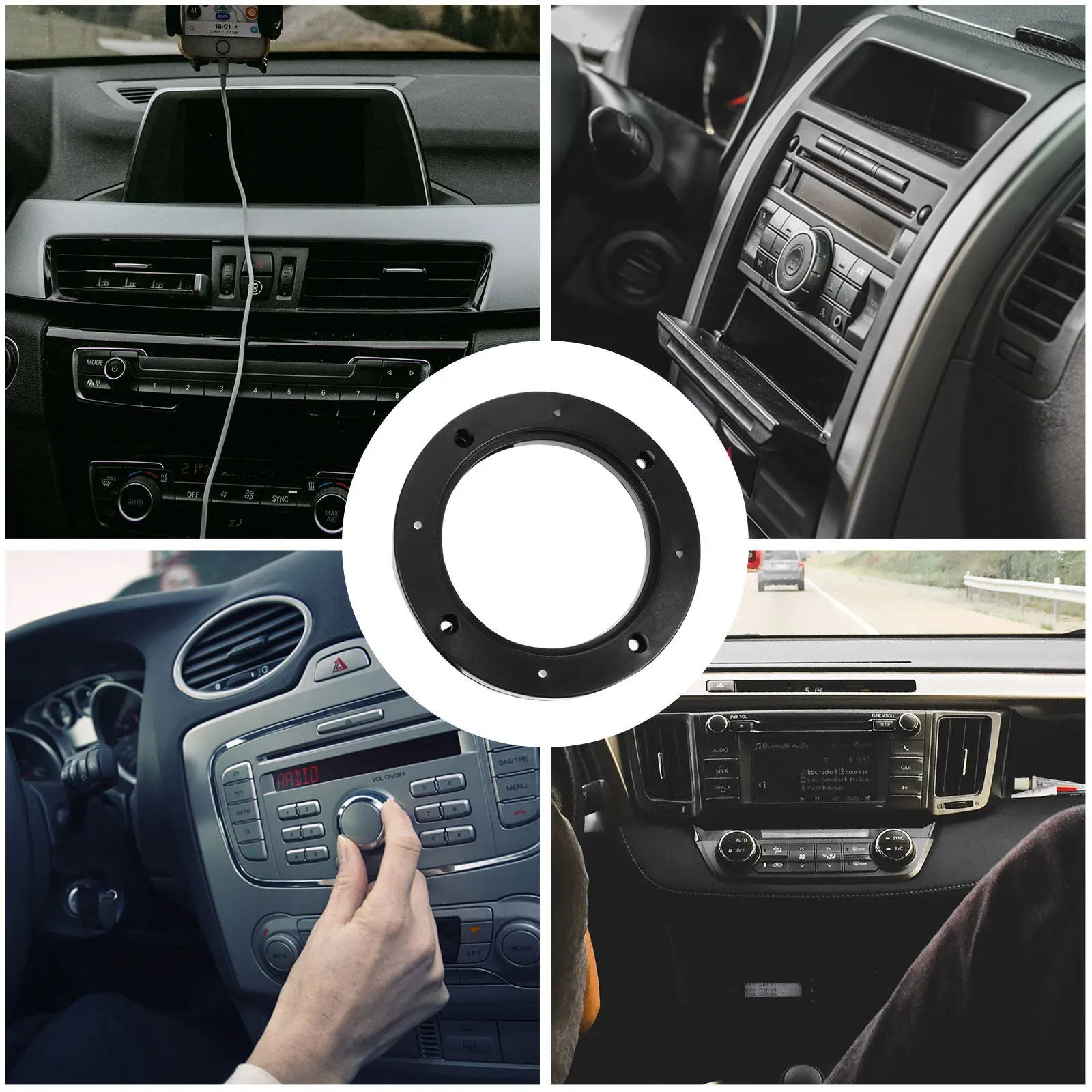 4Pairs Car Audio Spacers Strong ABS Material Car Speaker Mounting Spacer Tool Free Installation Compatible with Cars Boats