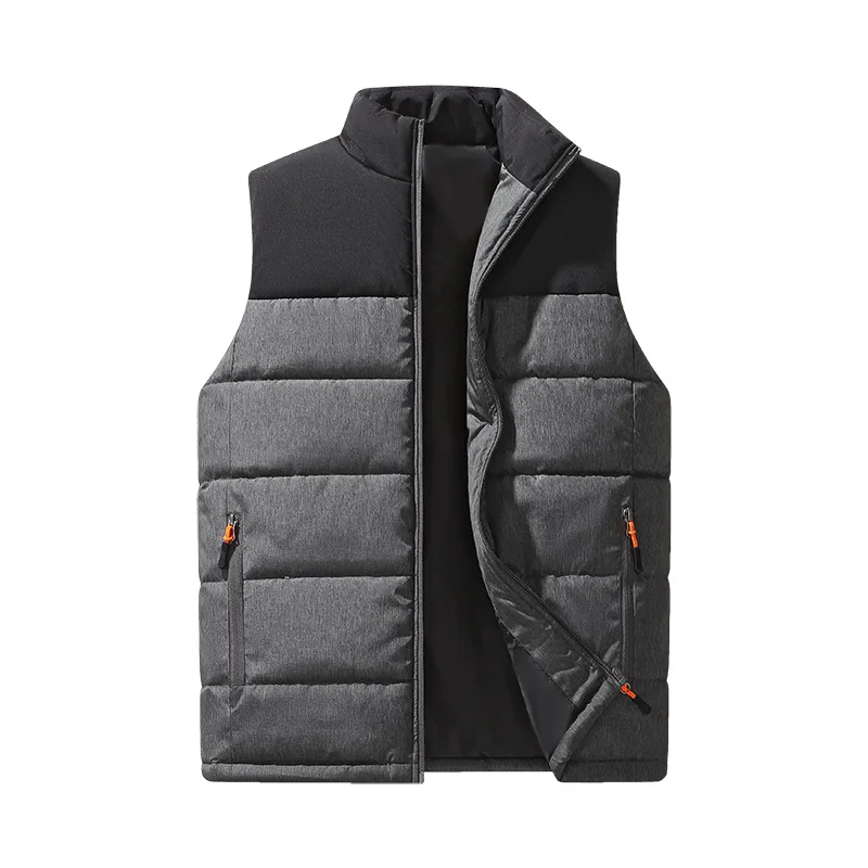 

2026 Cotton Vest Men's Winter Thickened Thermal Vest Without Hat Stand-up Collar Vest Jacket Vest