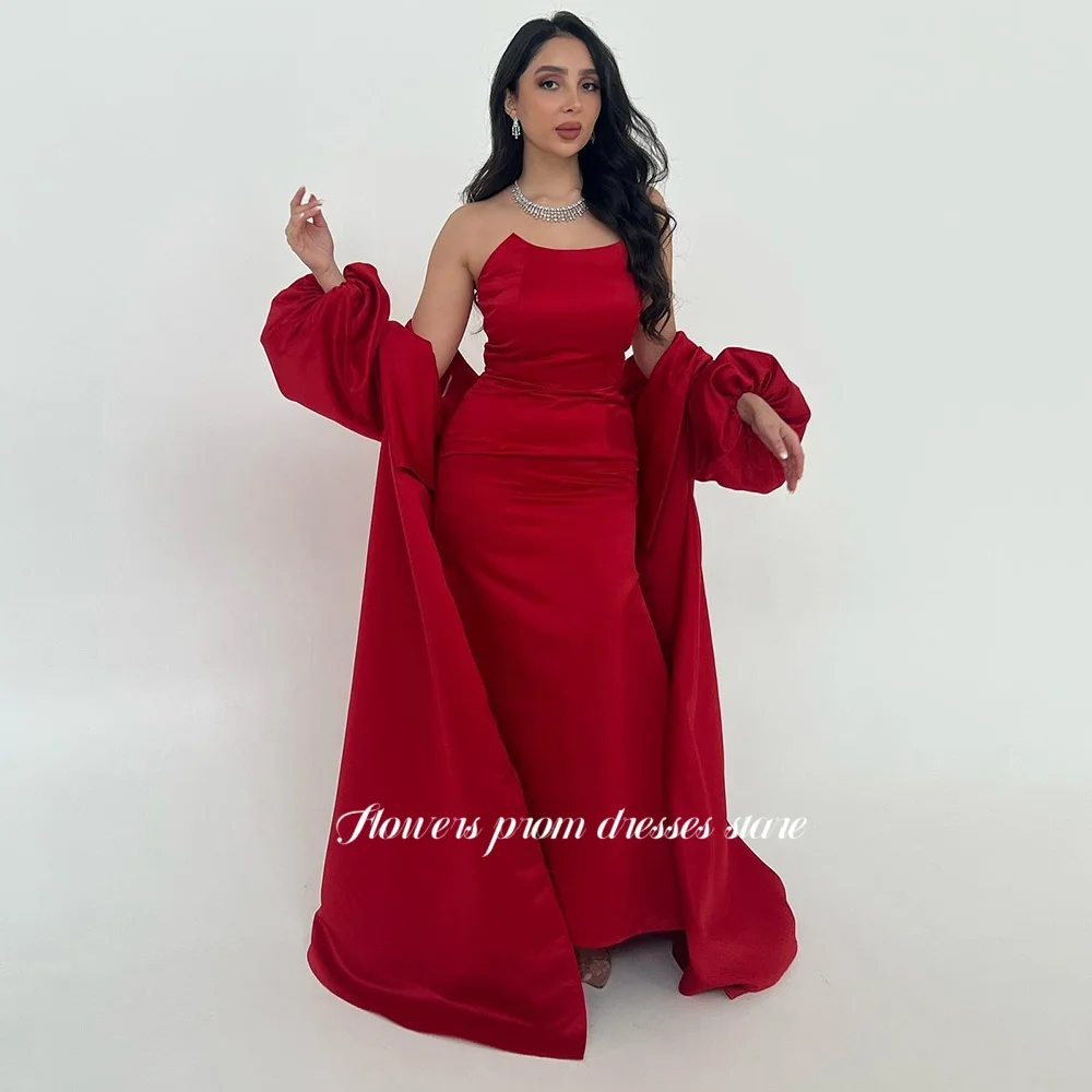 

Flowers Long Sleeve Prom Dress Mermaid Party Dress Cape Sleeve Evening Dress Pleats Formal Occasion Dress Customized