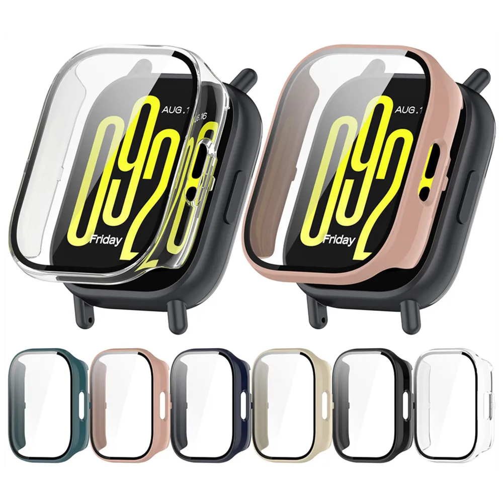 ฝาครอบกรณีและกระจกนิรภัยป้องกันหน้าจอสําหรับ Redmi watch 5 Active Frame คุณภาพสูง PC Slim อุปกรณ์ป้องกัน