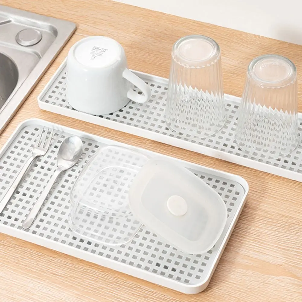 Hot Fruit Dryer Tray Tableware Rectangle Dish Racks Plastic Double-Layer Drainage Rack Kitchen Organizer
