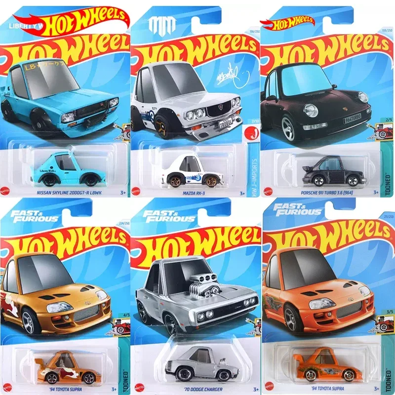 Original Hot Wheels Car Toys for Boy 1/64 Diecast Carro Nissan Skyline 2000 GTR Mazda RX-3 94 Toyota Supra 70 Dodge Charger Gift