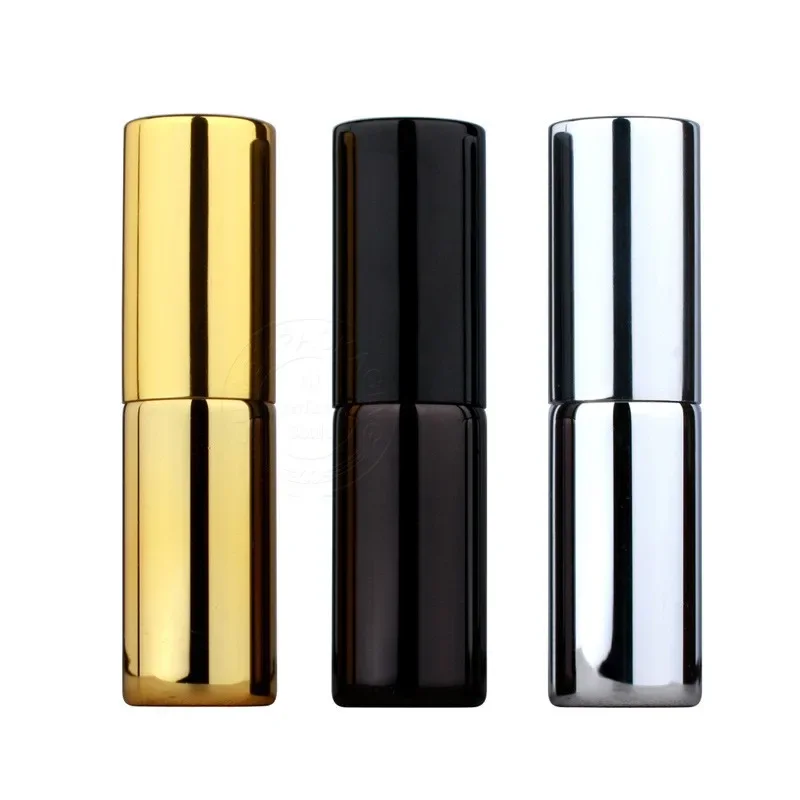 10 pz-100 pz 10ml flaconi Spray rivestiti UV oro brillante argento nero 5ml profumo campione di prova portatile Sub imbottigliato all'ingrosso