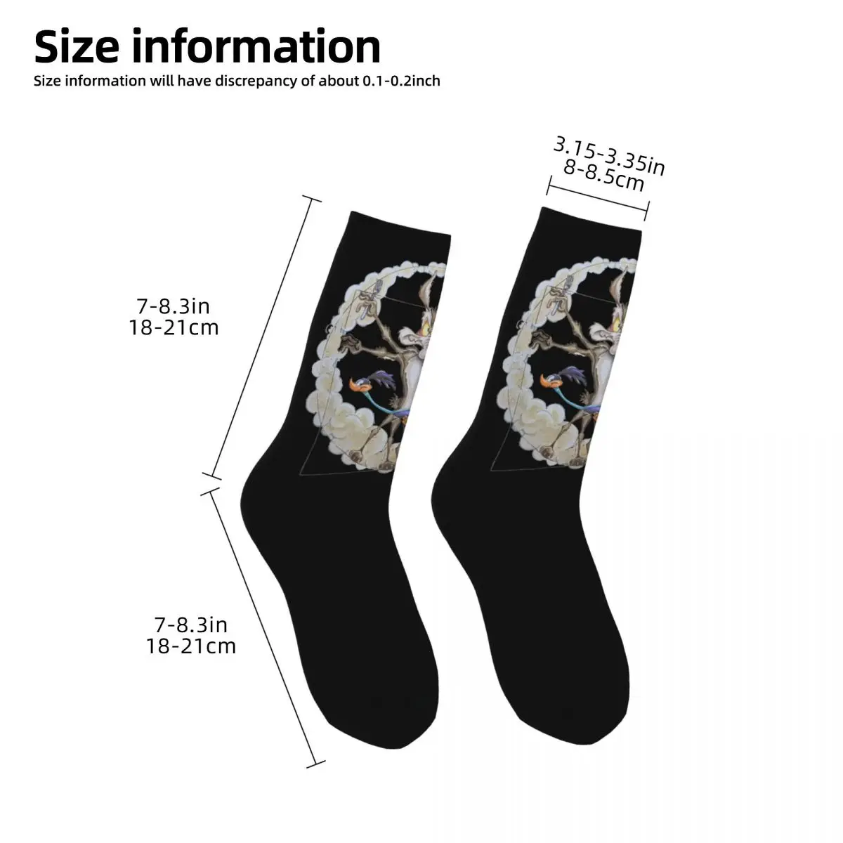 Autumn Winter Retro Men\'s Women\'s Roadrunner And El Coyote 13 Socks Sweat Absorbing Skateboard Socks