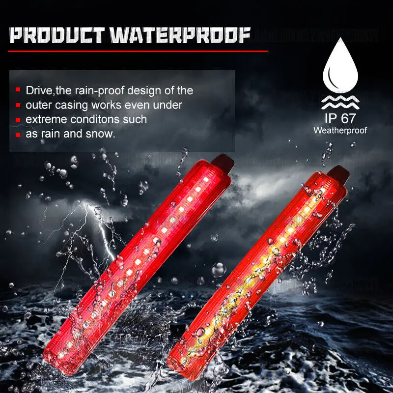 أضواء إشارة الفرامل الخلفية العاكسة الحمراء ليد ، ملحقات السيارة ل GMC acada Cadillac SRX ، 2 #4