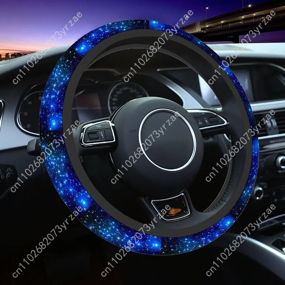 

Blue Milky Way Sky Car Steering Wheels Cover Universal Environmental Friendly Comfort Non-slip Breathable Steering Wheel Wrap