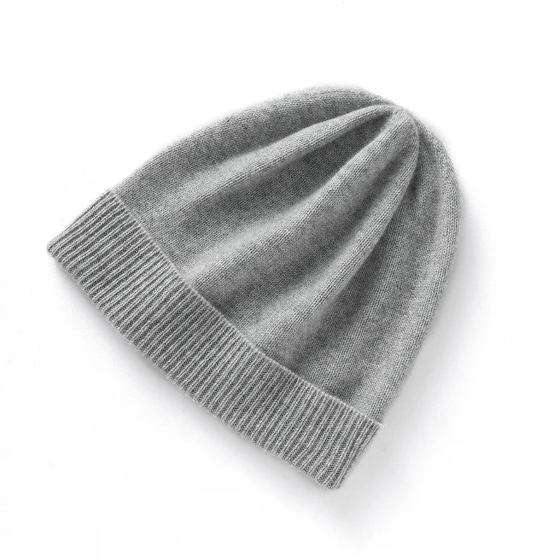 DjzDsm100 % gorro tejido de cachemira pura, gorro multiusos para hombres y mujeres, gorro de lana pequeño con pantalla facial cálida para otoño e