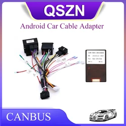 Decodificador adaptador de caixa canbus para bmw e39 e46 e90 x1 x3 com cabo de cablagem de energia de 16 pinos android rádio de carro estéreo