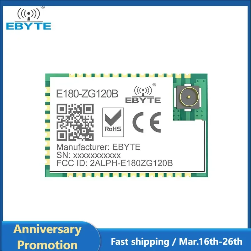 EFR32 ZigBee 3.0 Wireless Module 2.4GHz Touch Link Smart Home SMD Long Distance RF Transceiver Module Ebyte E180-ZG120B