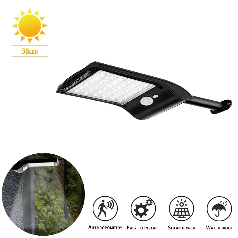 Household LED Solar Lamp, impermeável Sensing Courtyard Light, indução do corpo humano, Paisagem Street Lamp, ao ar livre