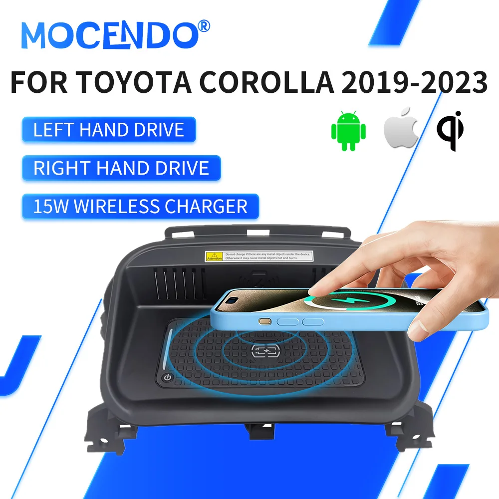 MOCENDO Wireless Car Charger for Toyota Corolla 2019-2023 Fast Charging Phone Holder Modification Accessory