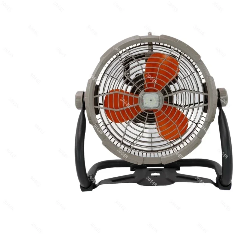 Outdoor Portable Waterproof Rechargeable Fan with Mosquito Repellent Light Stepless Speed Floor Fan for Camping and Fishing