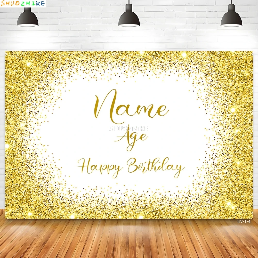 

Custom Name Happy Birthday Photography Backdrops Text Anniversary Baby Shower Banner Newborn Kid Photo Studio Background SK-18