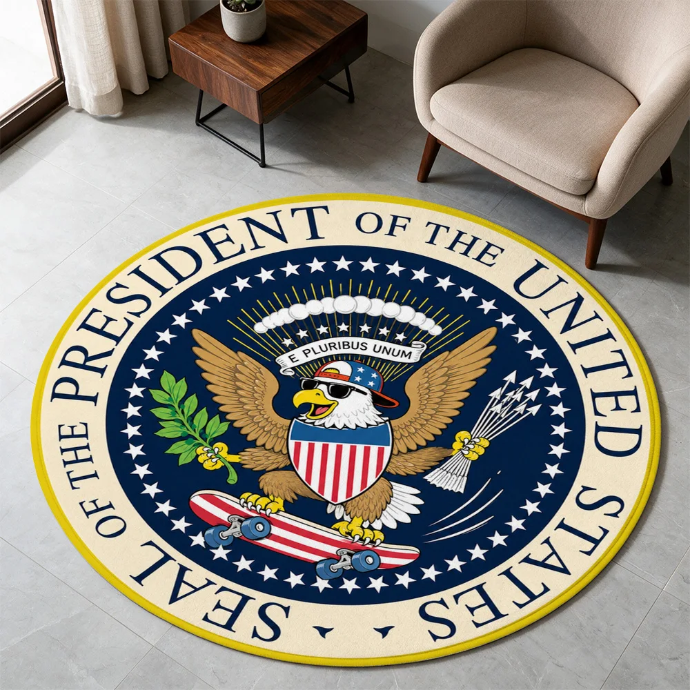 President of the United States Seal Area Rug Patriotic American Decor Entrance Mat for Home Office