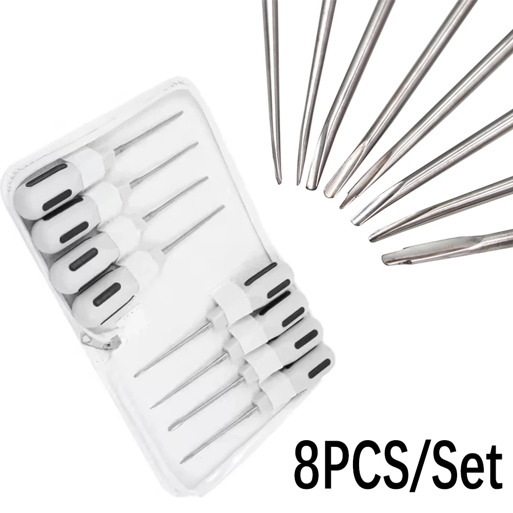 8Pcs Dental Root Elevator Kit Curved Atraumatic Extraction Luxating Elevators Surgical Stainless Steel Ergo Handle Surgical Tool