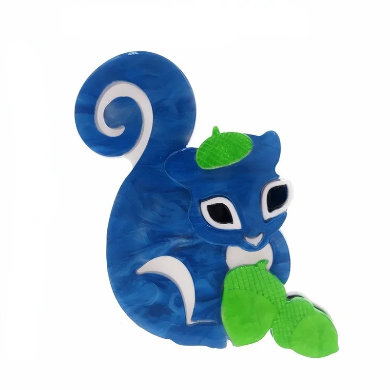 Blucome New Acrylic Squirrel Animal Brooch Women’s Brooch for Coat Suit Bag Laple Pins Badage Casual Jewelry New Year Gif